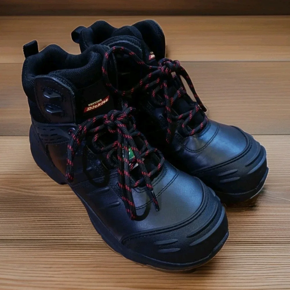 Geniune Dickies Men's Mid-Cut 13 Prince Leather Workwear Boots Black Size 7M NOS